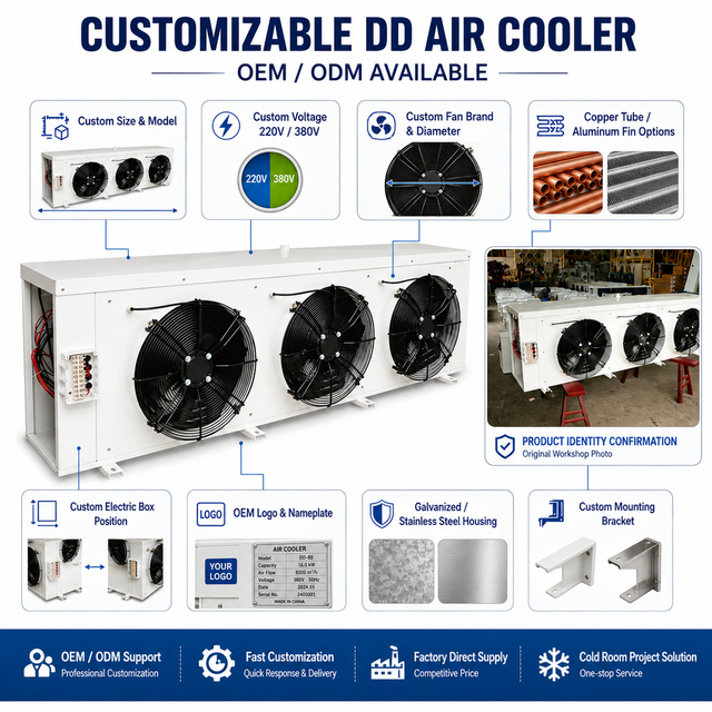 DD Type Evaporator Low Temperature Cooling Unit for Poultry Frozen Chicken Storage