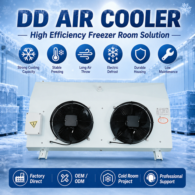 DD Type Low Temperature Evaporator for Cold Chain Frozen Food Warehouse
