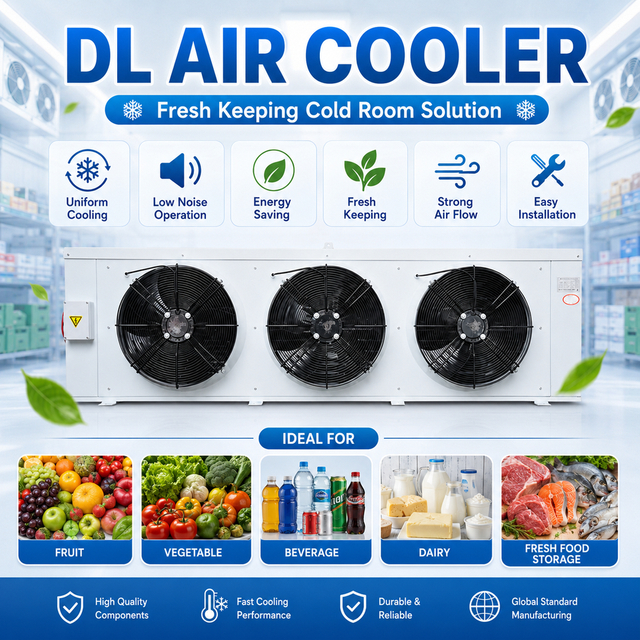 DL Type Low Noise Refrigeration Air Cooler for Cold Chain Fresh Warehouse Chiller Room